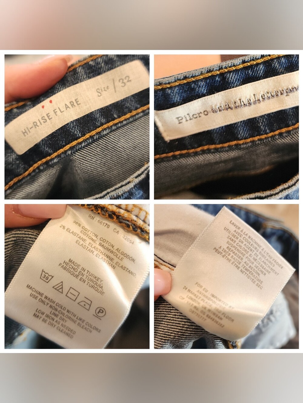 Pilcro Blue Denim Jeans with White Floral Embroidery - Picture 4 of 16